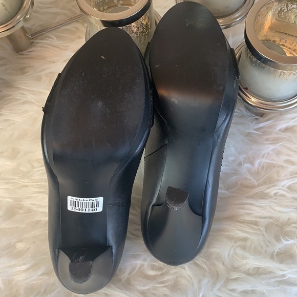 WHITE Buffalo Black Faux Leather Women’s Peep Toe Shoes - Picture 4 of 15